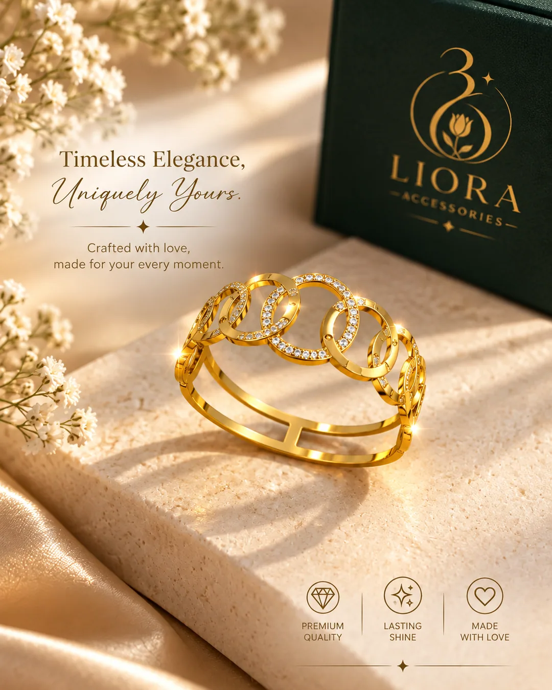 Interlocking Circle Cuff Bracelet